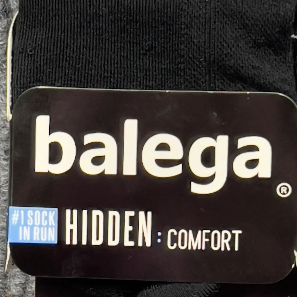 Balega Socks Hidden Comfort No Show LG Black Men 9.5-11.5 Women 11-13 Running‎